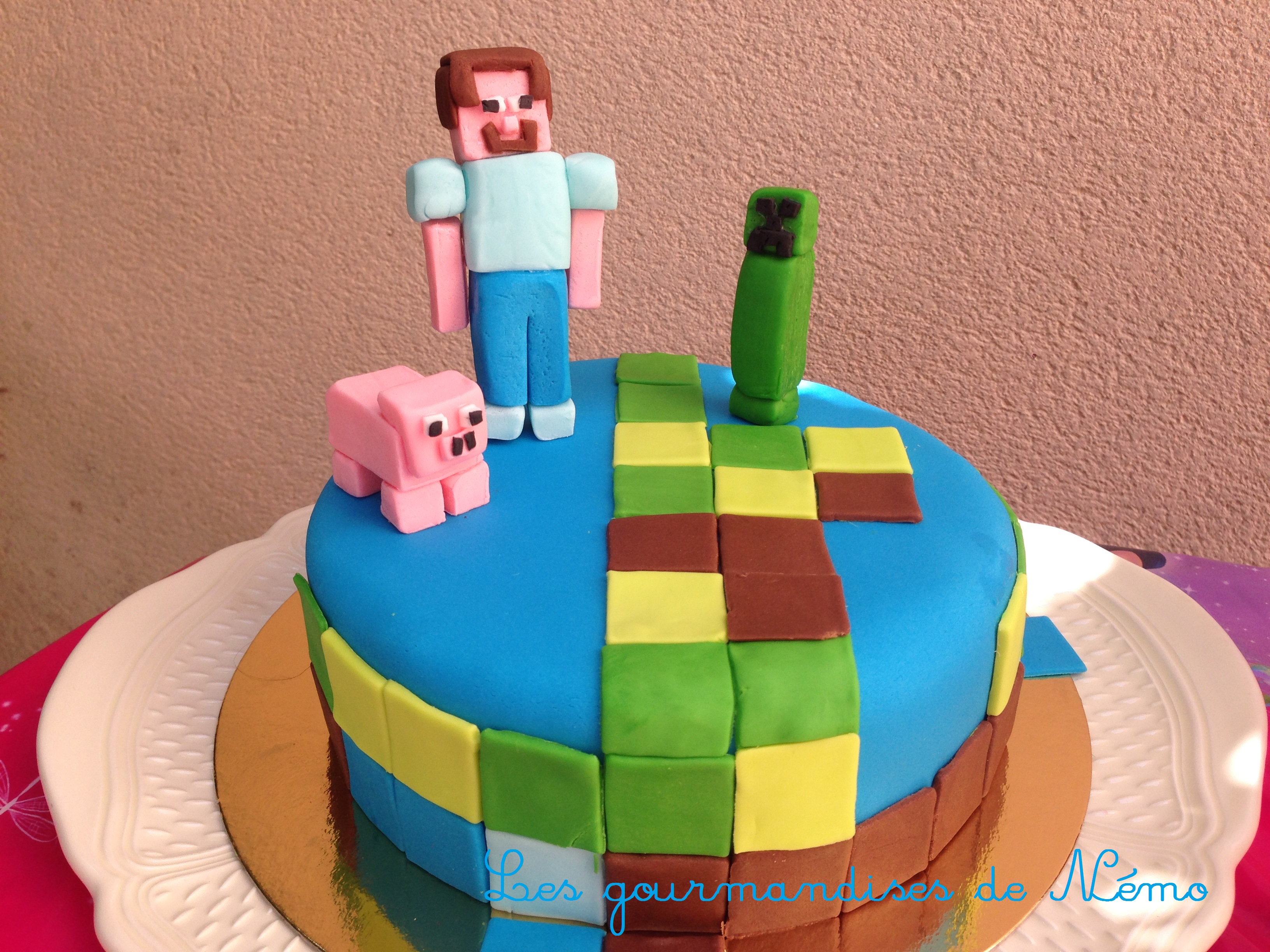 Gâteau personnages Minecraft