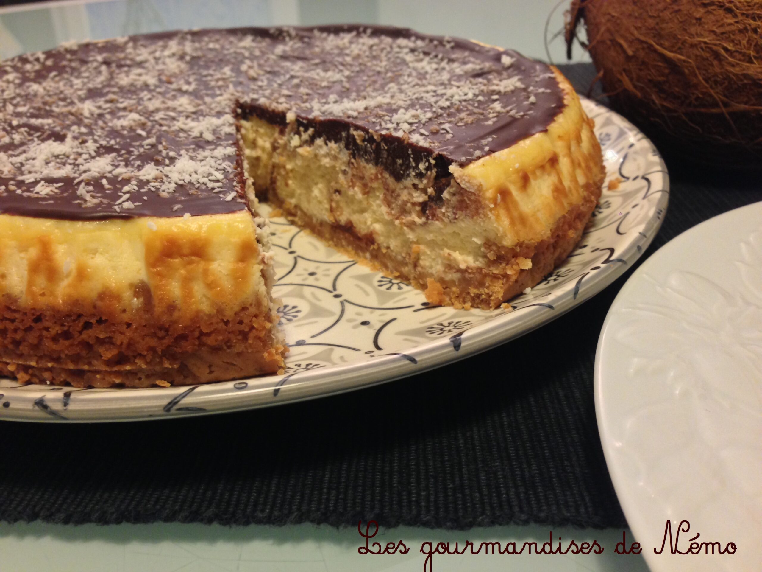 Cheesecake Facon Bounty Noix De Coco Glacage Chocolat Cheesecake