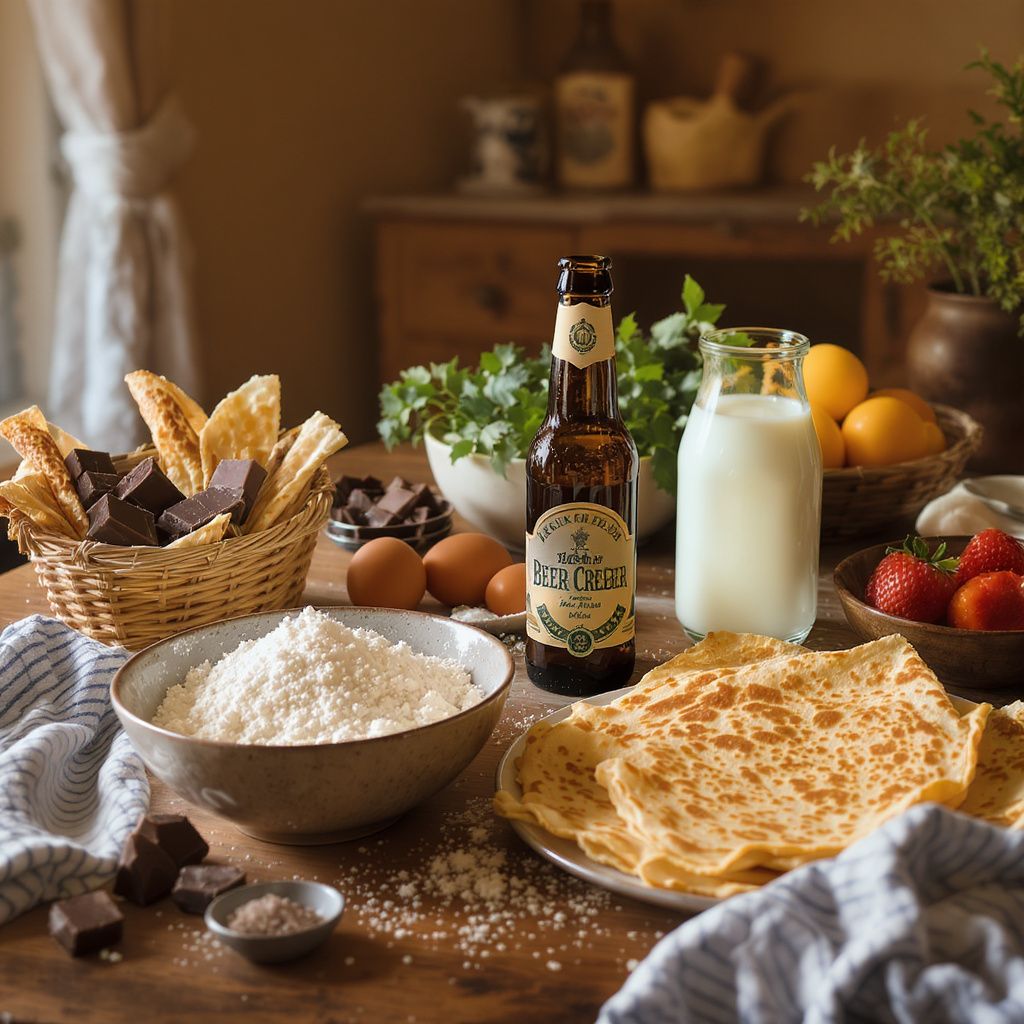 Quels ingrédients sont nécessaires pour réaliser des crêpes à la bière ?
