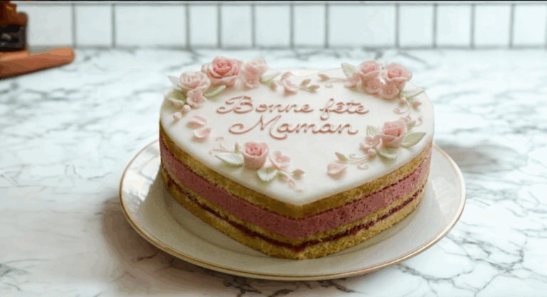 Entremets fête des mères : un gâteau facile à faire et élégant pour la surprendre Gâteau en pâte à sucre pour la fête des mères